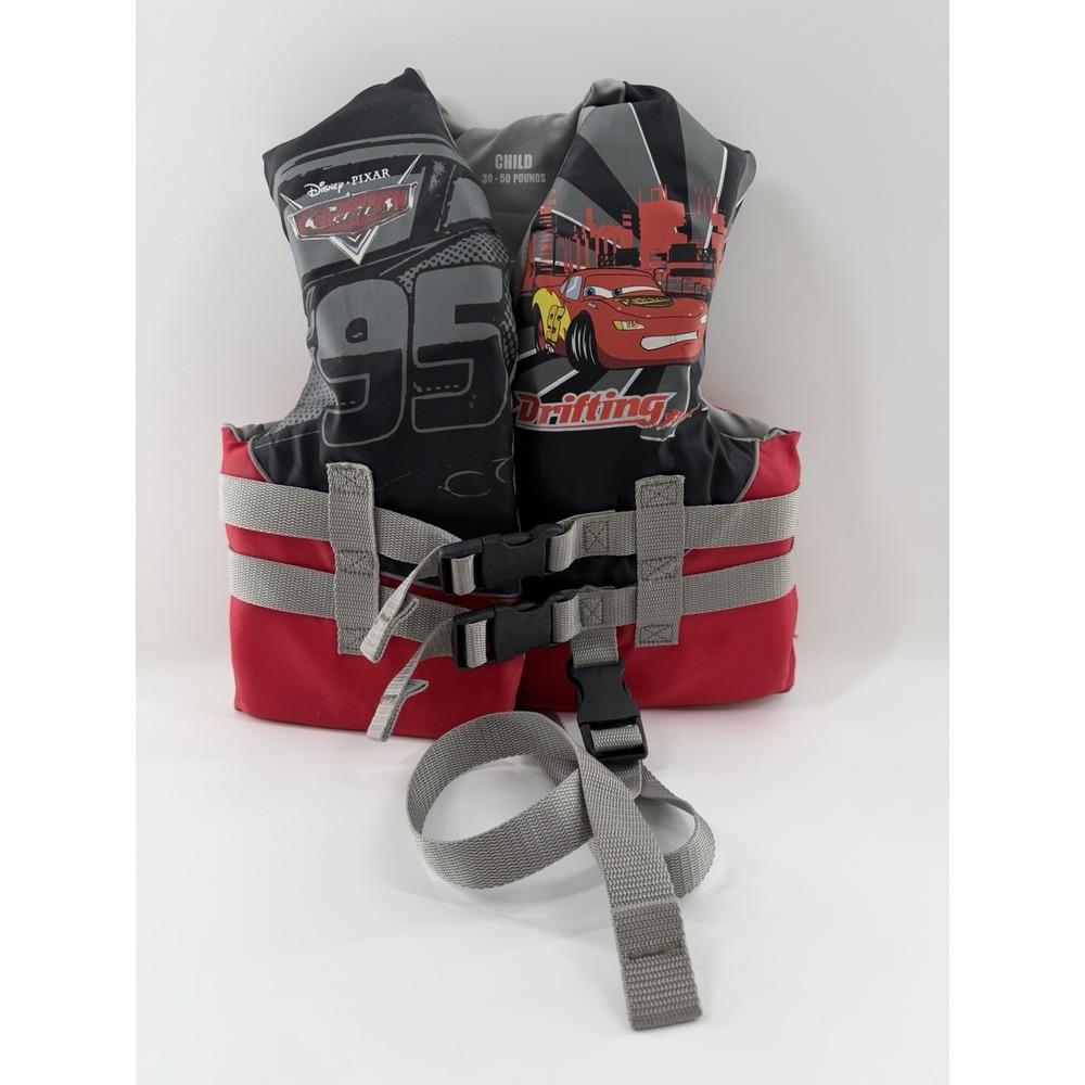 Vest Disney Cars Flotation Aid Child Style B 30-50 Lbs Leg Strap Approved CG